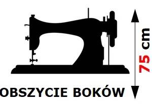 Usługa obszycia 2 boków firany o wys. 75cm