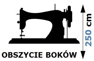 Usługa obszycia 2 boków firany o wys. 250cm