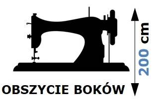 Usługa obszycia 2 boków firany o wys. 200cm