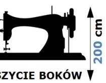 Usługa obszycia 2 boków firany o wys. 200cm