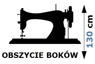 Usługa obszycia 2 boków firany o wys. 130cm