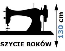 Usługa obszycia 2 boków firany o wys. 130cm