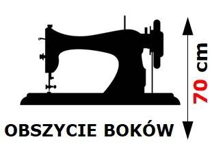 Usługa obszycia 2 boków firany o wys. 70cm