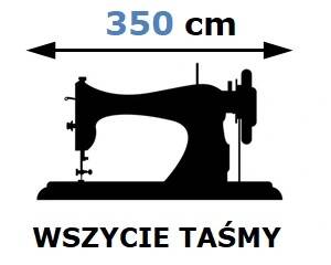 Usługa wszycia taśmy do firany o szer. 350cm