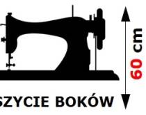 Usługa obszycia 2 boków firany o wys. 60cm