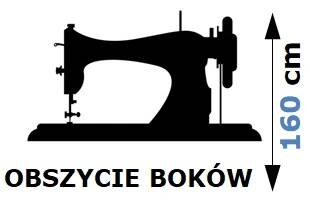 Usługa obszycia 2 boków firany o wys. 160cm