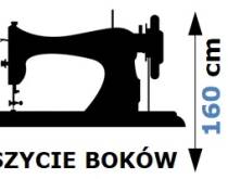 Usługa obszycia 2 boków firany o wys. 160cm