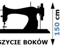 Usługa obszycia 2 boków firany o wys. 150cm